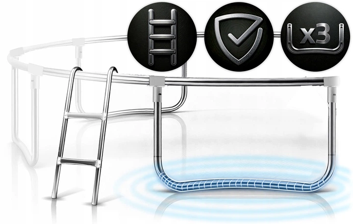 Trampolina ogrodowa Neo Sport NS-08Z241 z siatką wewnętrzną i drabinką 252 cm Czerwona (5903890625726) - obraz 6