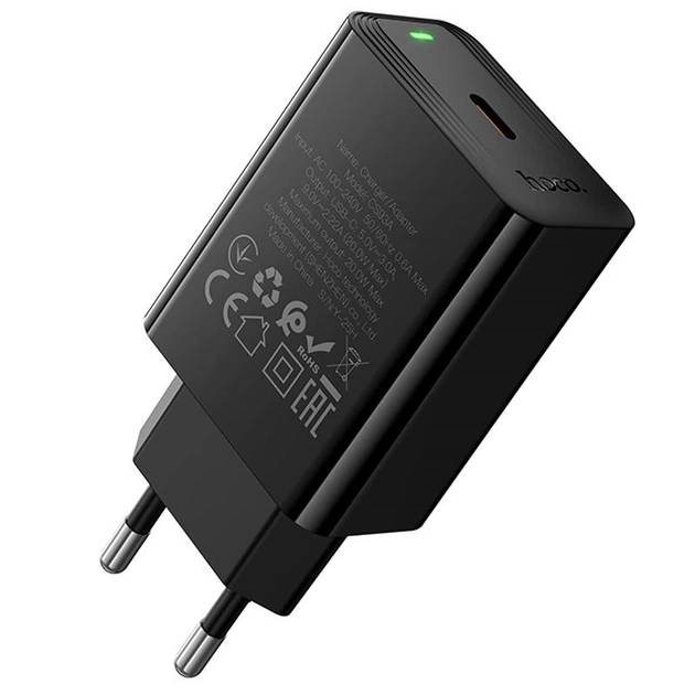 Сетевое зарядное устройство Hoco CS93A Leader 20W (1USB-C) Black - Фото 4 Сетевое зарядное устройство Hoco CS93A Leader 20W (1USB-C) Black - изображение 4