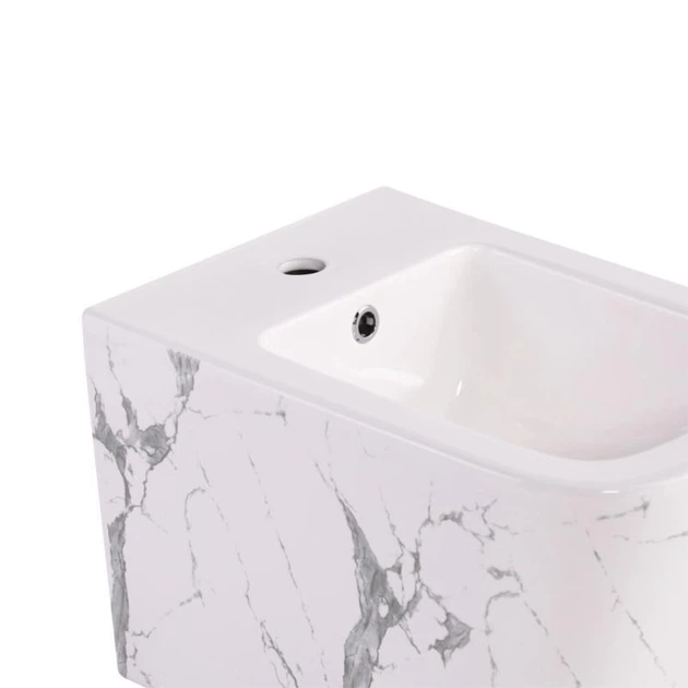 Комплект Qtap Tern Marble 3 в 1: підвісний унітаз Ultra Quiet + біде підвісне + раковина накладна QTTERMR49164 - изображение 7