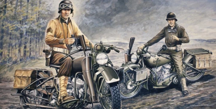 Збірна модель 1:35 мотоцикл U.S. Motorcycles D-Day Normandy 1944/2014 Italeri 0322 - Фото 1 Збірна модель 1:35 мотоцикл U.S. Motorcycles D-Day Normandy 1944/2014 Italeri 0322 - изображение 1