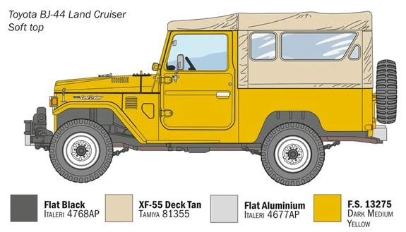 Збірна модель 1:24 автомобіль Toyota Land Cruiser BJ-44 Italeri 3630 - Фото 5 Збірна модель 1:24 автомобіль Toyota Land Cruiser BJ-44 Italeri 3630 - изображение 5