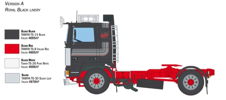 Збірна модель 1:24 вантажівка Volvo F12 Intercooler Low Roof with accessories Italeri 3957 - зображення 4