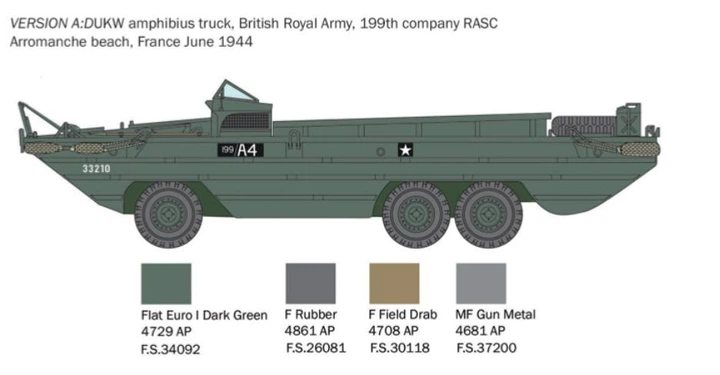 Збірна модель 1:35 версія амфібії вантажівка DUKW 2½ GMC Amphibious Truck - D DAY Italeri 6392 - Фото 5 Збірна модель 1:35 версія амфібії вантажівка DUKW 2½ GMC Amphibious Truck - D DAY Italeri 6392 - изображение 5