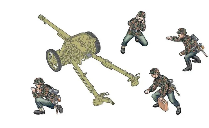 Збірна модель 1:35 гармата Pak 97/38 AT з розрахунком Italeri 96460 - Фото 3 Збірна модель 1:35 гармата Pak 97/38 AT з розрахунком Italeri 96460 - изображение 3