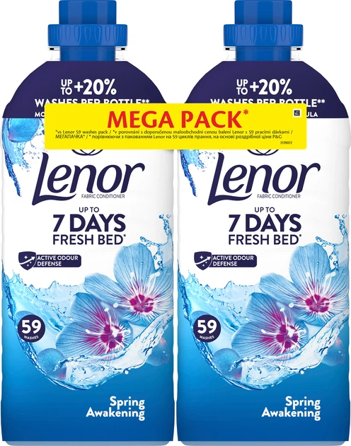 Упаковка кондиціонерів для білизни Lenor Пробудження весни 118 циклів прання 1.239 л х 2 шт (8700216880886) - Фото 2 Упаковка кондиціонерів для білизни Lenor Пробудження весни 118 циклів прання 1.239 л х 2 шт (8700216880886) - зображення 2