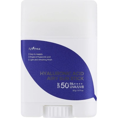 Средство от загара IsNtree Hyaluronic Acid Airy Sun Stick SPF50 22 г (8809686384228) - Фото 1 Средство от загара IsNtree Hyaluronic Acid Airy Sun Stick SPF50 22 г (8809686384228) - изображение 1