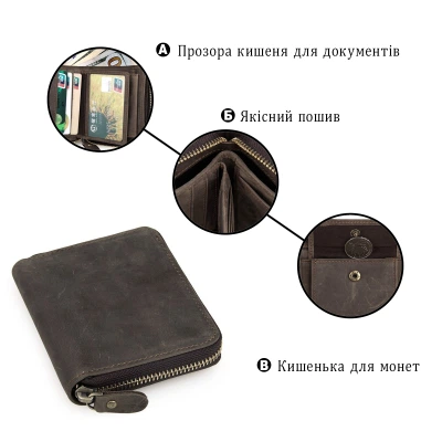 Кошелек Vintage Коричневый (14224) - Фото 10 Кошелек Vintage Коричневый (14224) - изображение 10