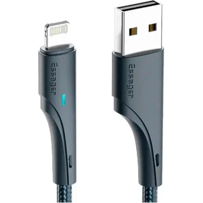 Дата кабель USB 2.0 AM to Lightning 1.0m 2.4A black Essager (EXCL-LS01) - Фото 1 Дата кабель USB 2.0 AM to Lightning 1.0m 2.4A black Essager (EXCL-LS01) - зображення 1