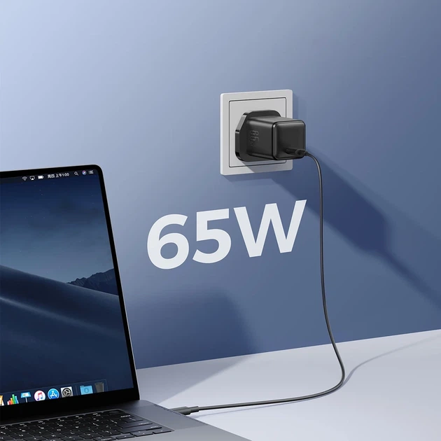 Ładowarka sieciowa JOYROOM JR-TCG18 65W 1 x USB-C UK Black (6956116766191) - obraz 2