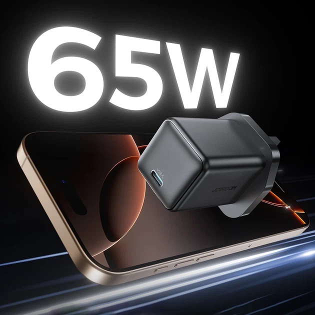 Ładowarka sieciowa JOYROOM JR-TCG18 65W 1 x USB-C UK Black (6956116766191) - obraz 4