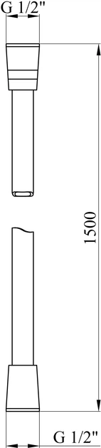 Шланг для душа Kroner Element 2860912900Z-0101 Anti-Twist 150 см - Фото 2 Шланг для душа Kroner Element 2860912900Z-0101 Anti-Twist 150 см - изображение 2