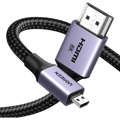 Кабель мультимедійний HDMI M to HDMI micro M 2.0m V2.1 8K60Hz HD164 black Ugreen (15517) - зображення 2
