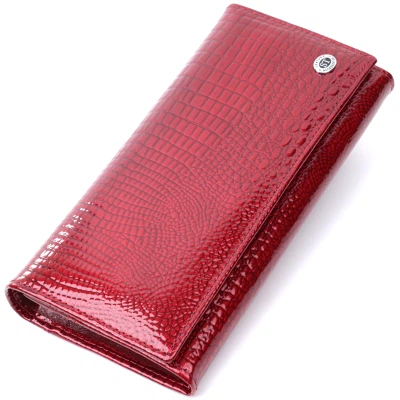 Гаманець ST Leather З натуральної шкіри Червоний (22680) - Фото 1 Гаманець ST Leather З натуральної шкіри Червоний (22680) - зображення 1