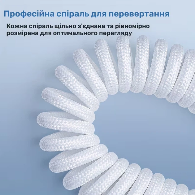 Кастомний кабель для клавіатури coiled cable USB to Type-C Блакитний - зображення 2