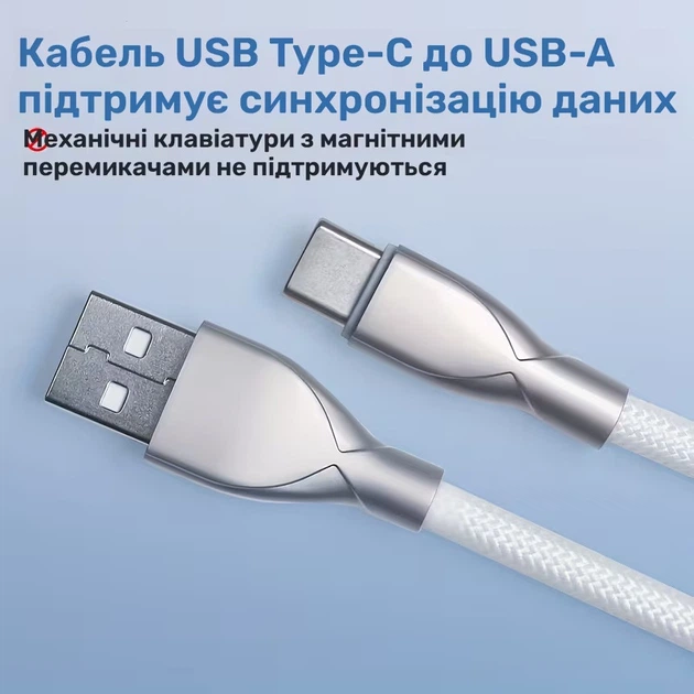 Кастомний кабель для клавіатури coiled cable USB to Type-C Блакитний - зображення 3