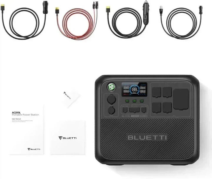 BLUETTI AC200L — портативная электростанция 2400W / 2048Wh LiFePO4, быстрая зарядка, ИБП, солнечная зарядка до 1200W - зображення 4