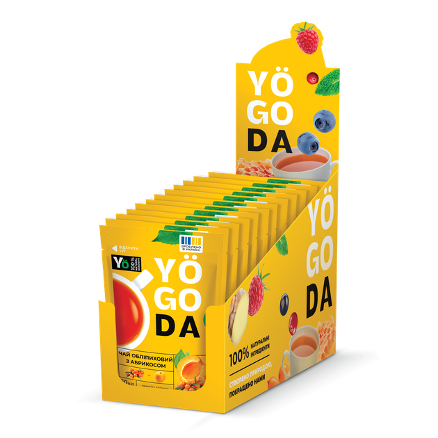 Чай «Обліпиховий з Абрикосом» YOGODA З медом 12шт х 50г ШоуБокс 003015 - изображение 5
