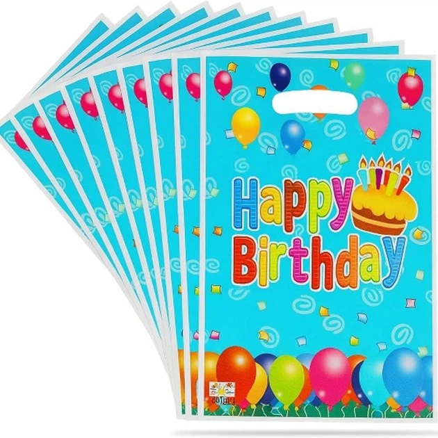 Пакети подарункові дитячі поліетиленові Happy Birthday 16 х 25 см 10 шт (031531) - зображення 4