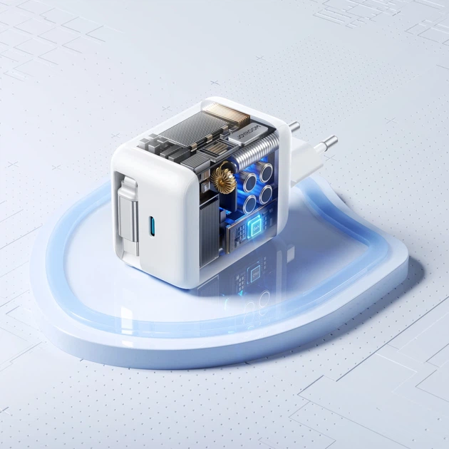 Мережевий зарядний пристрій JOYROOM JR-TCL06 67W GaN USB-C White (6956116771140) - зображення 5