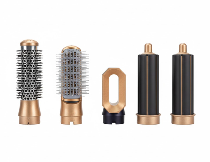 Фен-щетка мультистайлер Hot Air Styler 5 в 1 с насадками для укладки завивки и объёма волос темно-синий в кейсе - изображение 4