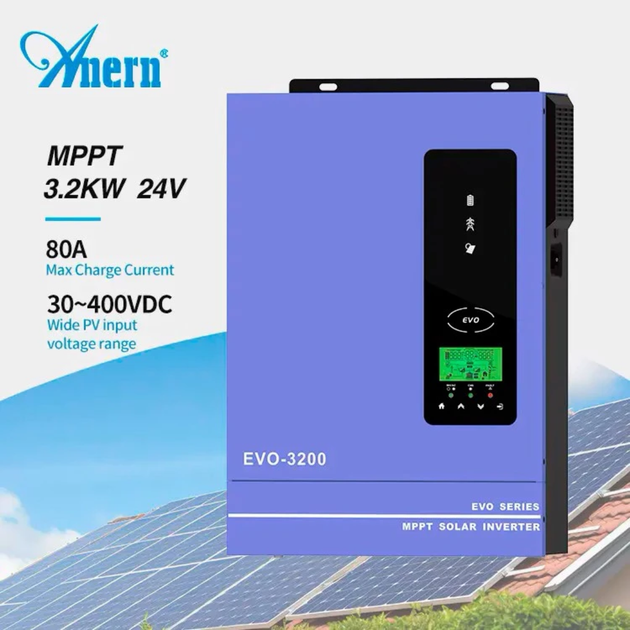 Гібридний інвертор ANERN AN-SCI-EVO-3200, 3000 Вт, 24 В, MPPT 80 А, чиста синусоїда - зображення 5