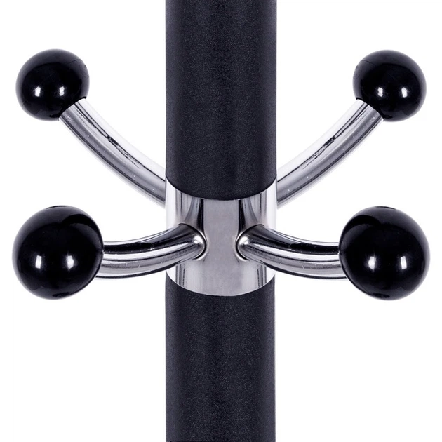 Wieszak na ubrania SPRINGOS HA2032 stojący 12 haczyków metal 174 cm czarny (5907719412894) - obraz 2