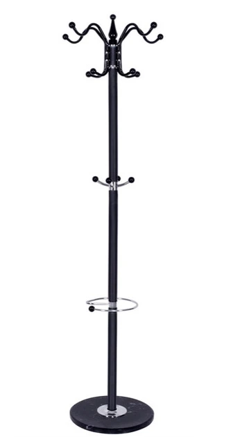 Wieszak na ubrania SPRINGOS HA2032 stojący 12 haczyków metal 174 cm czarny (5907719412894) - obraz 6