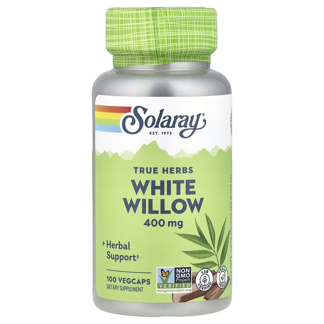 True Herbs, верба біла, 400 мг, 100 капсул VegCap