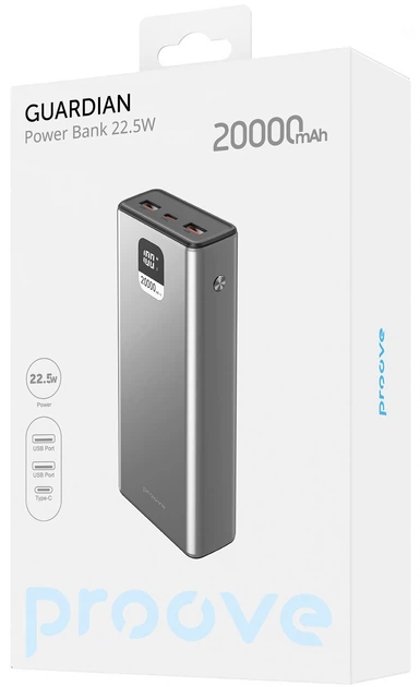 Powerbank Proove Guardian 20000 mAh 22.5W Metal Gray (PBG222210004) - obraz 2