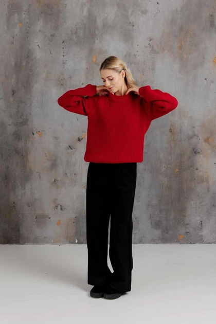Жіночий джемпер Джун ART KNIT червоний, L-XL 043022 - зображення 7