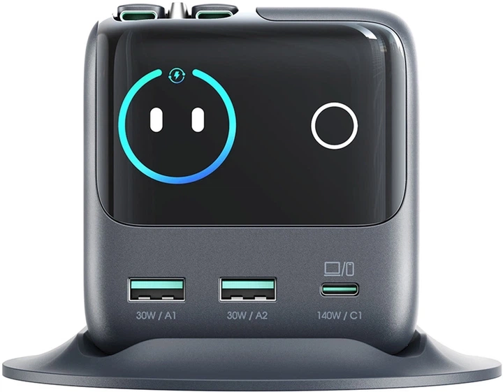 Мережевий зарядний пристрій Joyroom Podix JR-TRD01 GaN 140W Black (6956116762223) - зображення 2