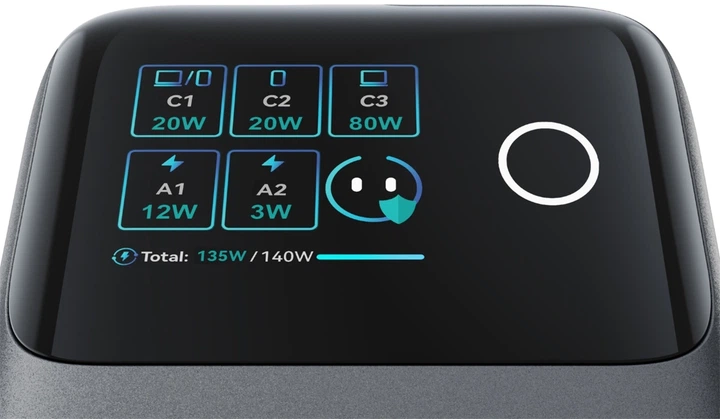 Мережевий зарядний пристрій Joyroom Podix JR-TRD01 GaN 140W Black (6956116762223) - зображення 4