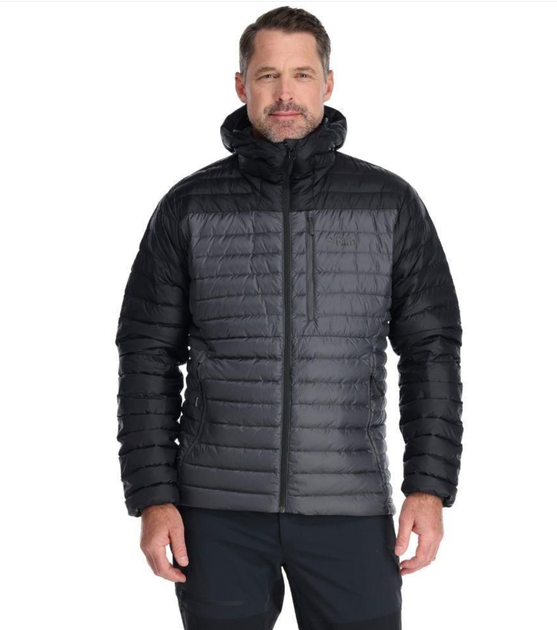 Куртка мужская зимняя Rab Microlight Alpine Jacket, Black/Graphene, XS (RB QDB-12-BGP-XSM) - изображение 2