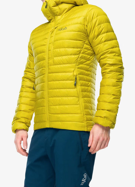 Куртка мужская зимняя Rab Microlight Alpine Jacket, Dark Pollen, S (RB QDB-12-DPL-SML) - Фото 7 Куртка мужская зимняя Rab Microlight Alpine Jacket, Dark Pollen, S (RB QDB-12-DPL-SML) - изображение 7