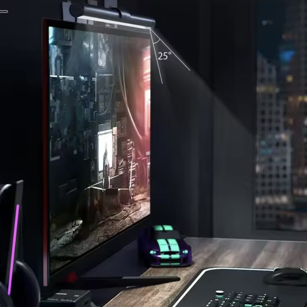 Лампа на монитор Скринар с RGB подсветкой Алюминиевая 44 см Черная - изображение 2
