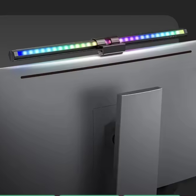 Лампа на монитор Скринар с RGB подсветкой Алюминиевая 44 см Черная - изображение 3