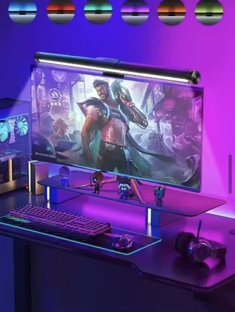 Лампа на монитор Скринар с RGB подсветкой Алюминиевая 44 см Черная - изображение 9