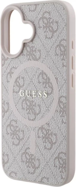 Etui plecki Guess 4G Collection Leather Metal Logo MagSafe do Apple iPhone 16 Pink (GUHMP16SG4GFRP) - obraz 6