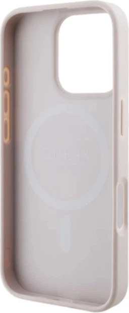 Etui plecki Guess 4G Collection Leather Metal Logo MagSafe do Apple iPhone 16 Pro Max Pink (GUHMP16XG4GFRP) - obraz 7