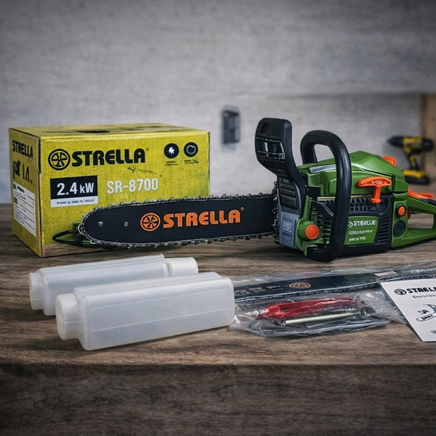 Бензопила STRELLA SR-8700 LL-1025, бензиновая, для садовых и бытовых работ - Фото 3 Бензопила STRELLA SR-8700 LL-1025, бензиновая, для садовых и бытовых работ - изображение 3