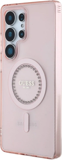 Панель Guess Rhinestones Printed Classic Logo MagSafe для Samsung Galaxy S25 Ultra Pink (3666339449551) - зображення 2