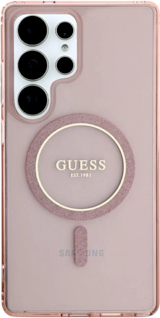 Панель Guess Glitter Circle Classic Logo MagSafe для Samsung Galaxy S25 Ultra Pink (3666339449780) - зображення 3