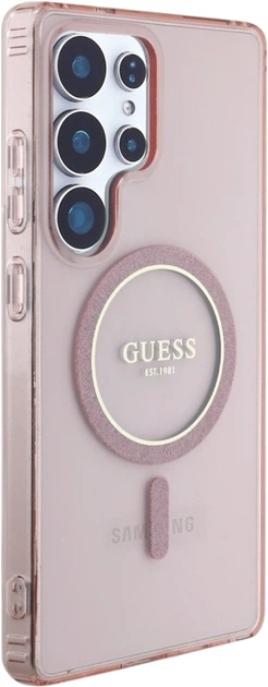 Панель Guess Glitter Circle Classic Logo MagSafe для Samsung Galaxy S25 Ultra Pink (3666339449780) - зображення 4