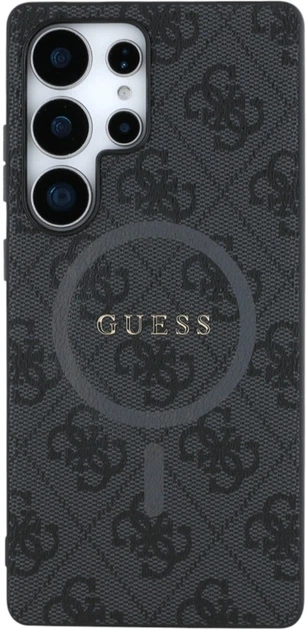 Etui Guess Leather 4G Colored Ring Classic Logo MagSafe do Samsung Galaxy S25 Ultra Black (3666339441715) - obraz 3