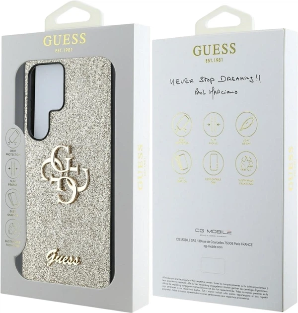 Панель Guess Fixed Glitter Big 4G Metal Logo для Samsung Galaxy S25 Ultra Gold (3666339441692) - зображення 7