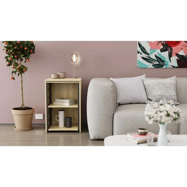 Стіл трансформер Ferrum-decor метал Чорний, ДСП Дуб сонома 16 мм, 145x50х75 см - зображення 4