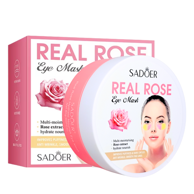 Патчі для шкіри навколо очей зволожувальні Sadoer Real Rose Eye Mask гідрогелеві, 60 шт - Фото 2 Патчі для шкіри навколо очей зволожувальні Sadoer Real Rose Eye Mask гідрогелеві, 60 шт - зображення 2