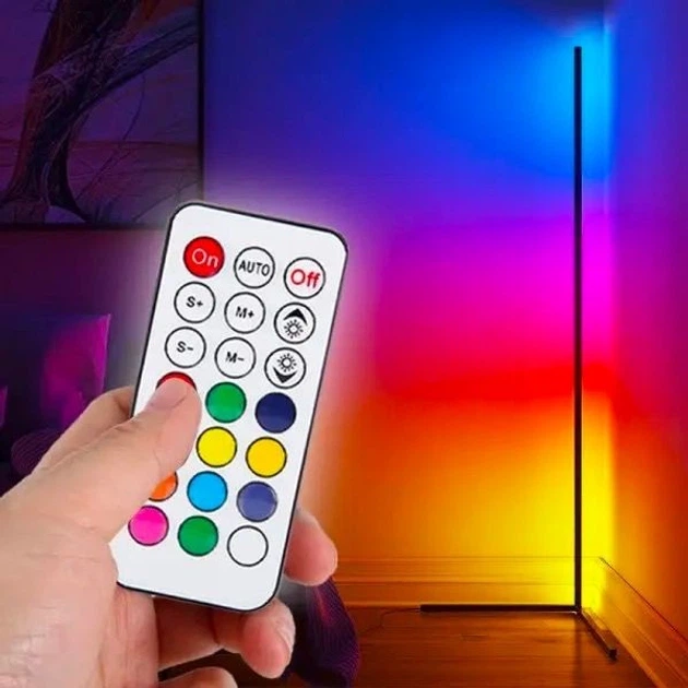 Підлогова кутова RGB лампа торшер з пультом керування 1,2м Кутовий підлоговий нічник світильник - Фото 8 Підлогова кутова RGB лампа торшер з пультом керування 1,2м Кутовий підлоговий нічник світильник - зображення 8