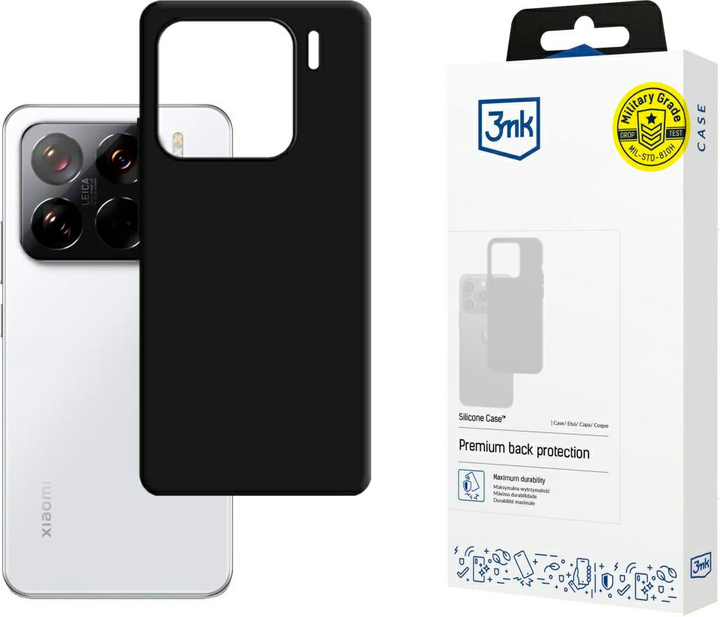 Etui plecki 3MK Silicone do Xiaomi 15 Black (5903108647649) - obraz 1