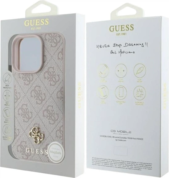 Etui plecki Guess 4G Small Classic MagSafe do Apple iPhone 16 Pro Pink (GUHMP16LP4SM4MP) - obraz 8